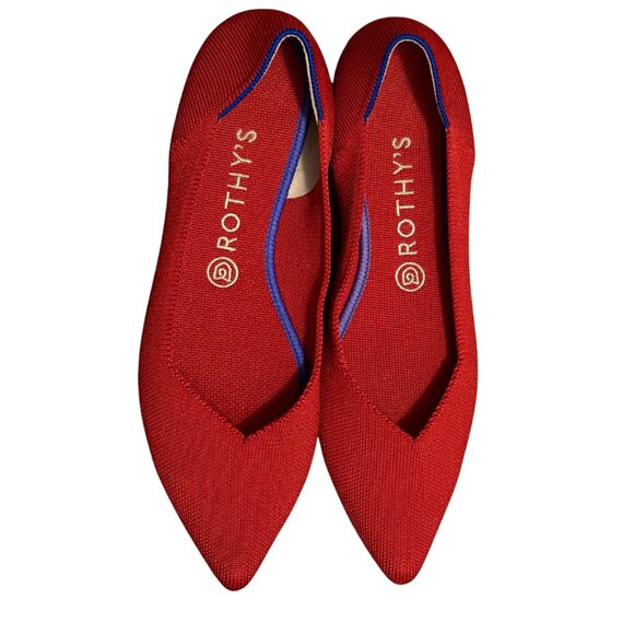 Rothy’s The Point Flats Red Knit Women’s Size 10 - Picture 2 of 7